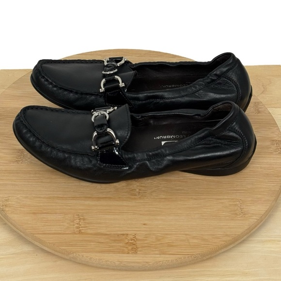 AGL Attilio Giusti Leombruni Black Leather Horse Bit Loafer EU Size 38.5 US 8.5 - Picture 1 of 14